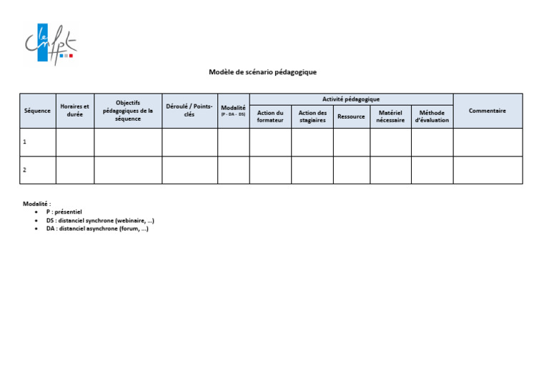 Modele de Scenario Pedagogique | PDF