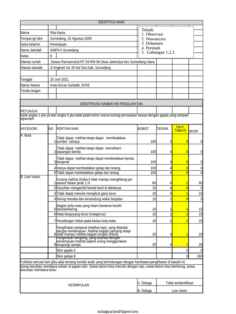 Instrumen Identifikasi Abk Inklusi 2 Pdf
