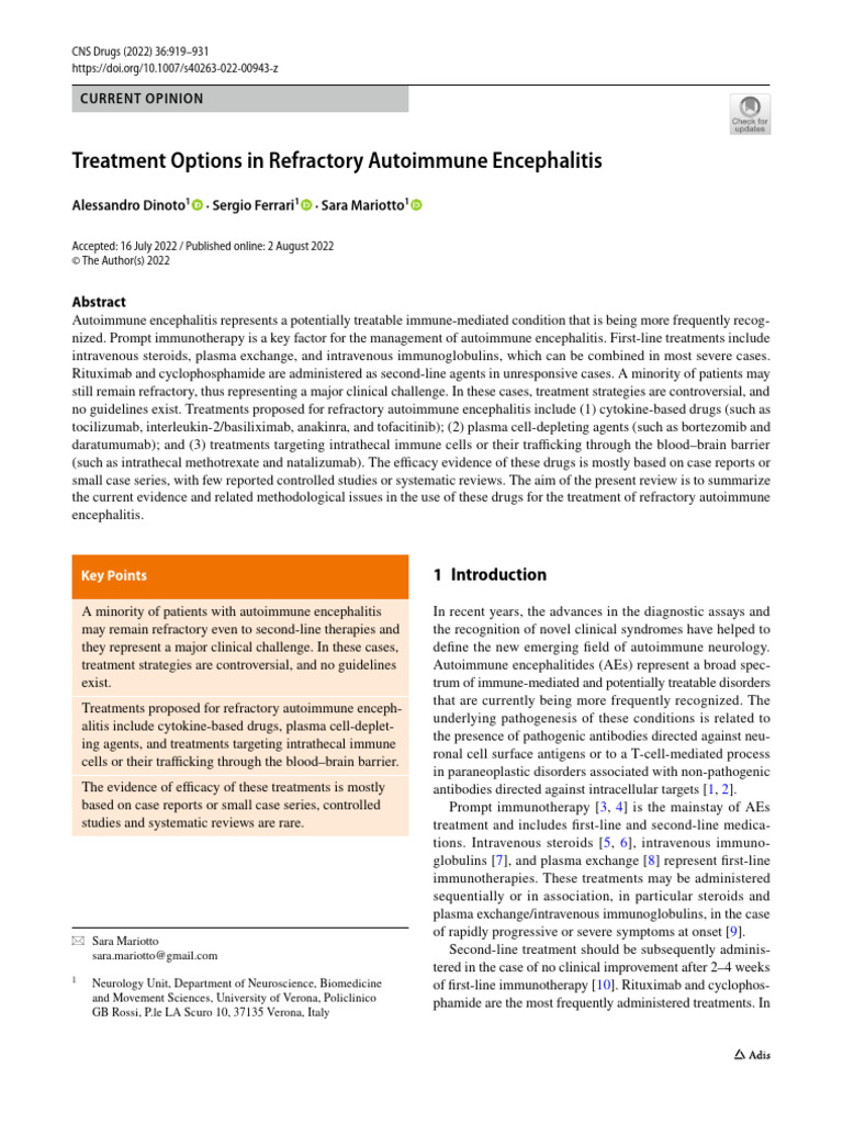 Photo inspiration: Fresh Look at Treatment Options In Refractory Autoimmune Encephalitis