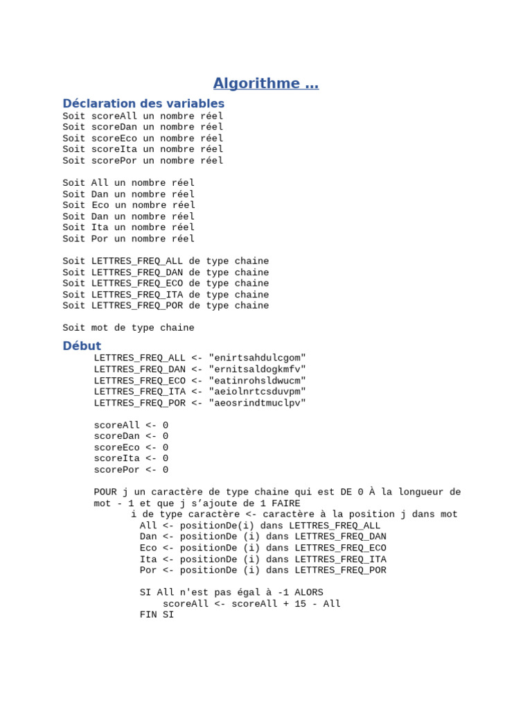 Algorithme#1 | PDF