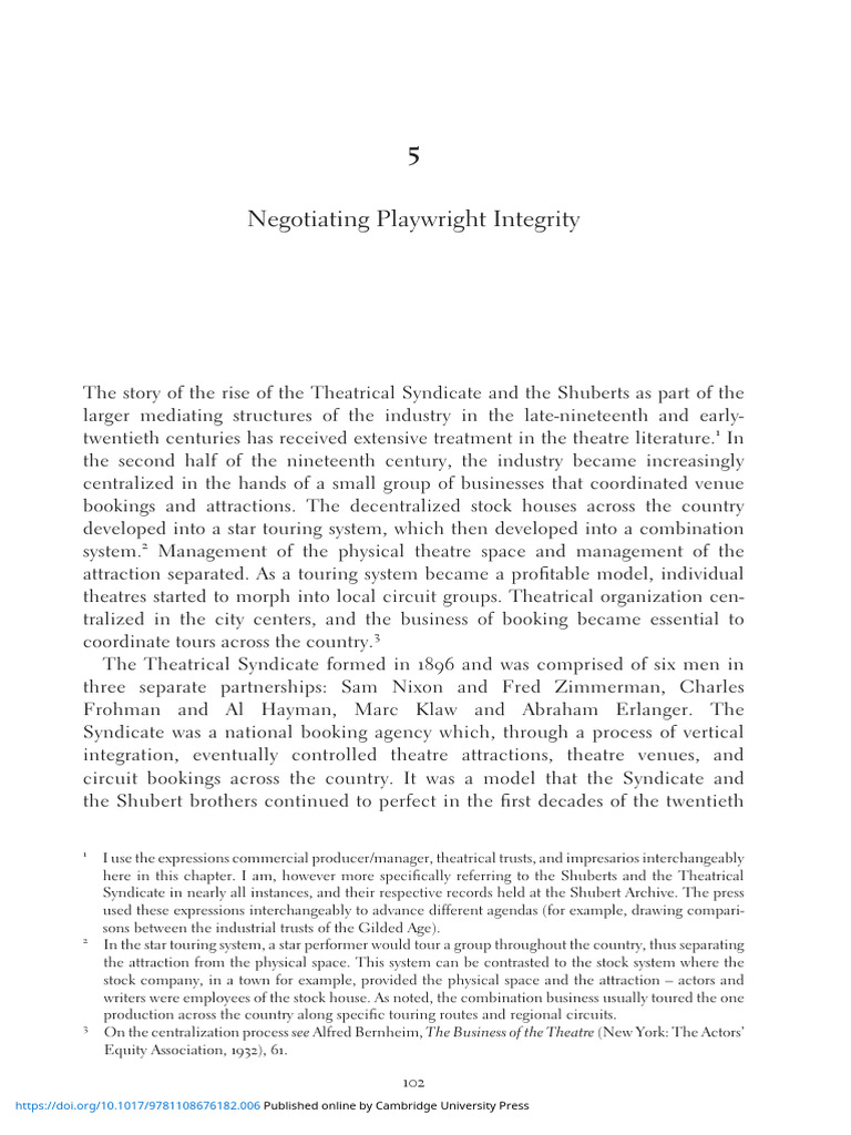 Negotiating Playwright Integrity | PDF