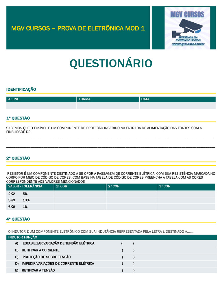Prova Eletrônica Mod 1 - Copiar (1) - 1 | PDF