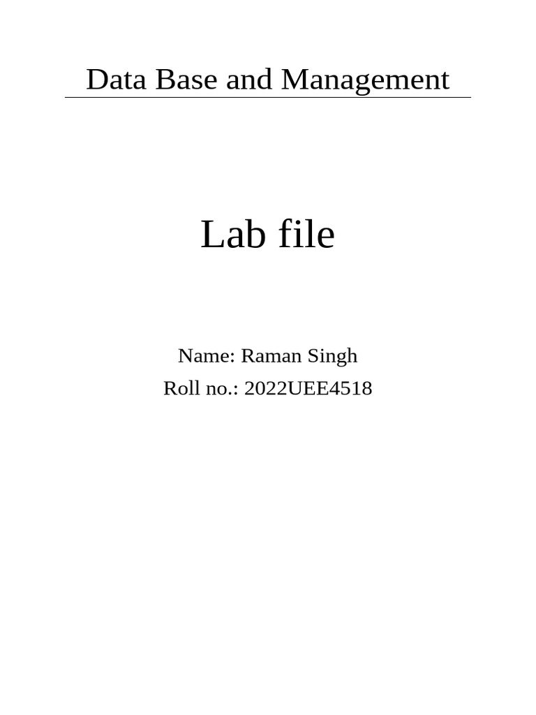 DBMS File New1 | PDF