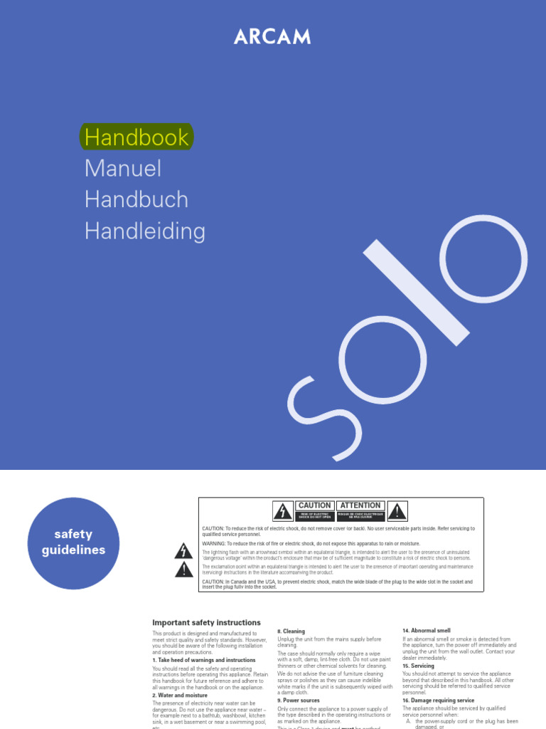 Arcam Solo - Music - e - Manual | PDF | Electrical Connector ...