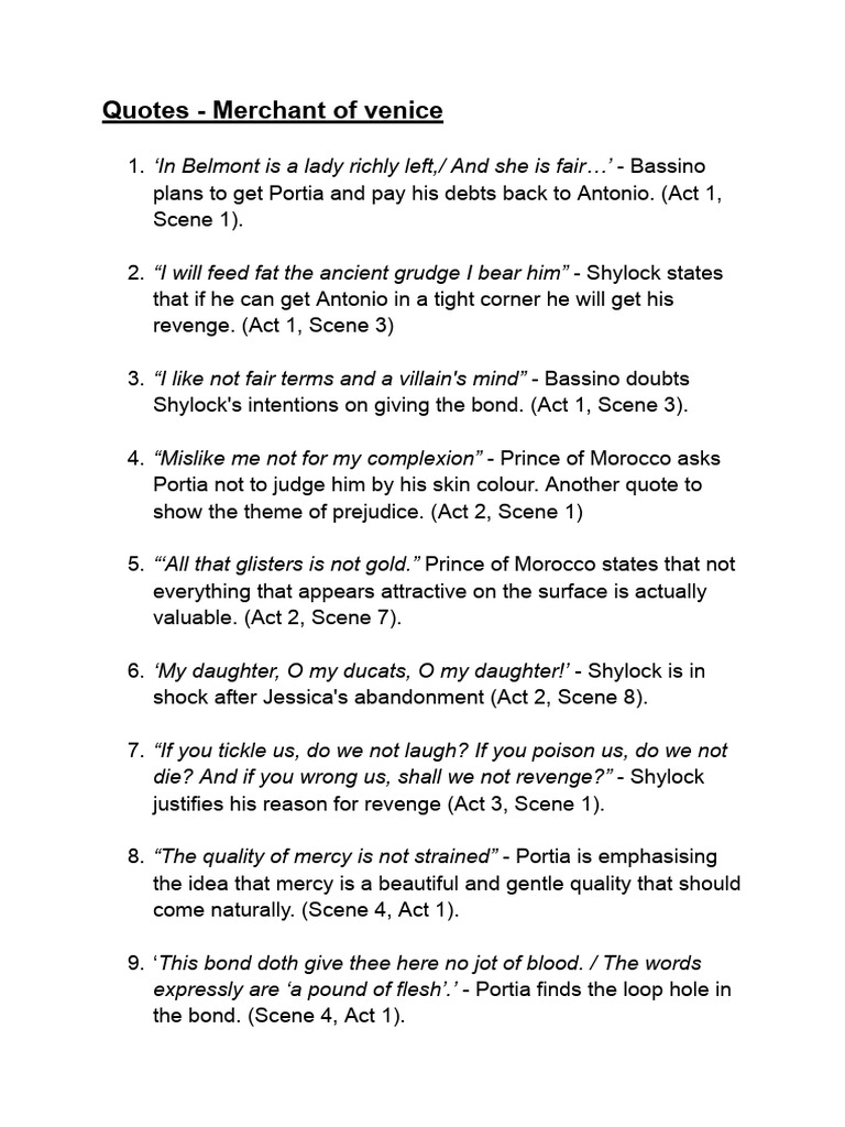 Quotes Merchant of venice PDF
