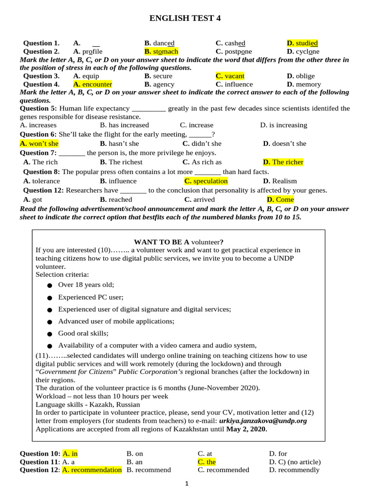 Test 4 | PDF