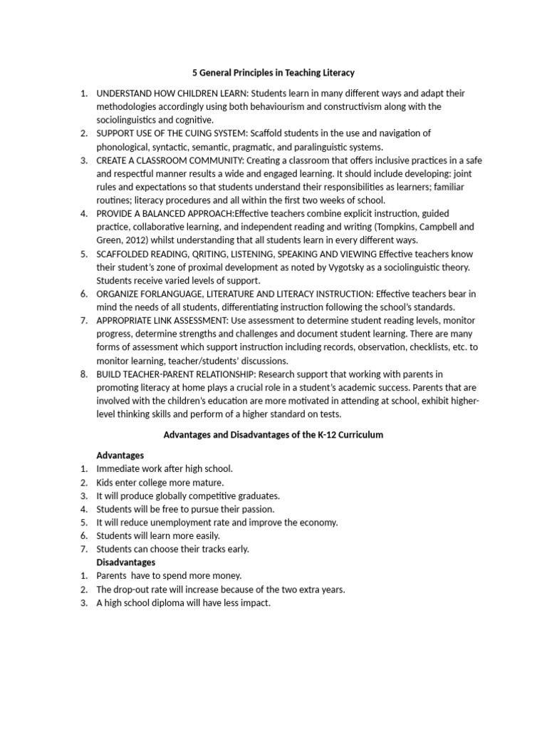 Teaching Literacy: 5 Key Principles | PDF | Literacy | Learning