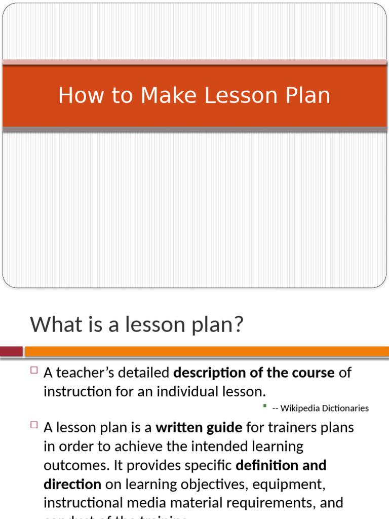How To Make A Lesson Plan | PDF