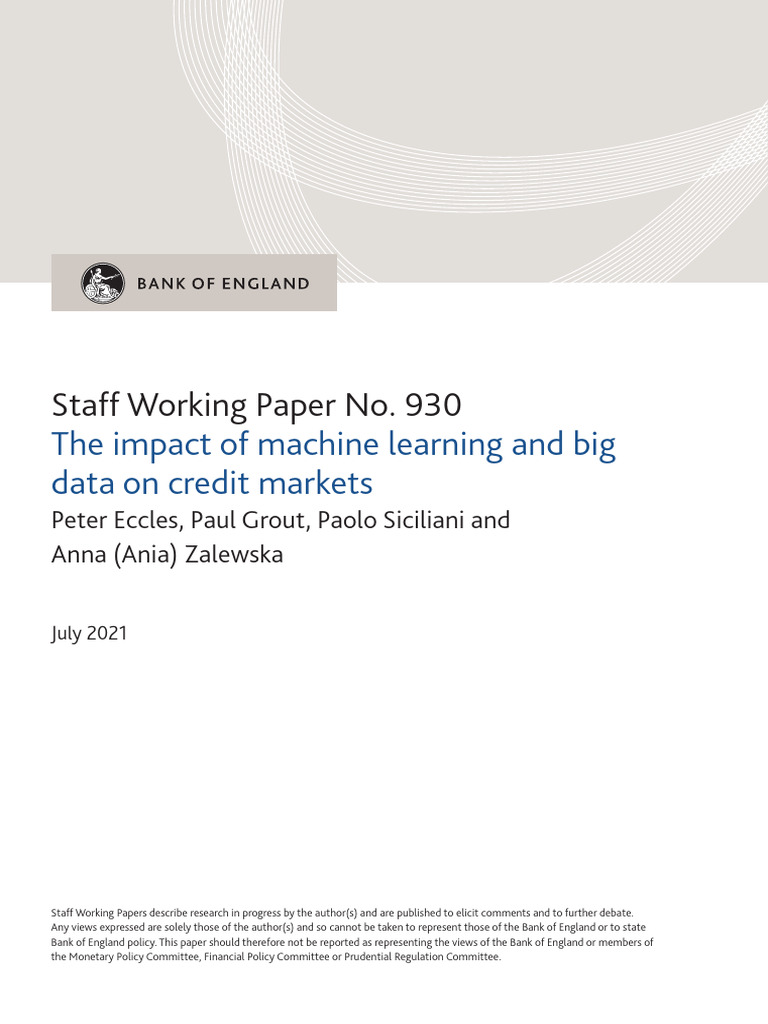 The Impact of Machine Learning and Big Data On Credit Markets | PDF