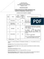 Special Recruitment Drive For OBC Candidates For The Selection of Stipendiary Trainees (Cat. II)