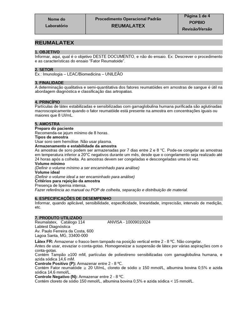 Exemplo de POP | PDF