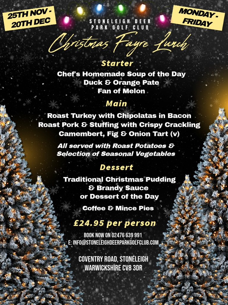 SDPGC - Sept24 - Christmas Menu 2024 | PDF