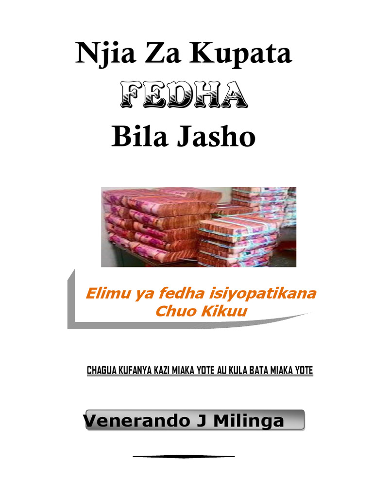 Njia Za Kupata Fedha Bila Jasho 01102020 09 07 | PDF
