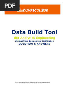 DBT Analytics Engineering Exam Questions