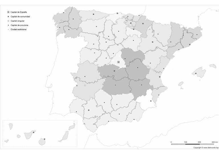 Mapa Mudo Espana Blanco y Negro | PDF