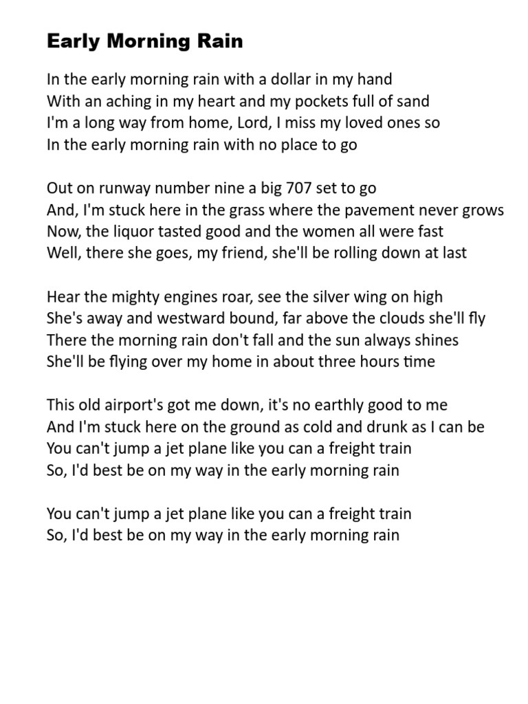Early Morning Rain | PDF