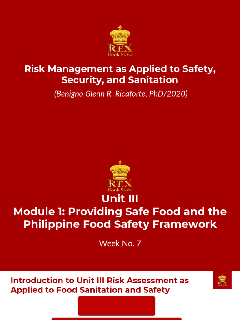 Unit Iii Module 1providing Safe Food And The Philippine Food Safety