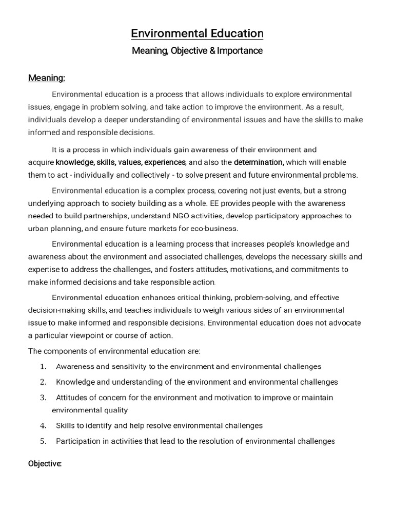 Environmental Education Pdf