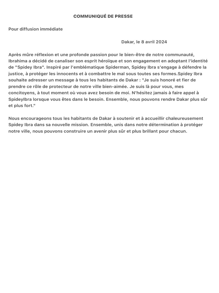 Communiqué de Presse | PDF