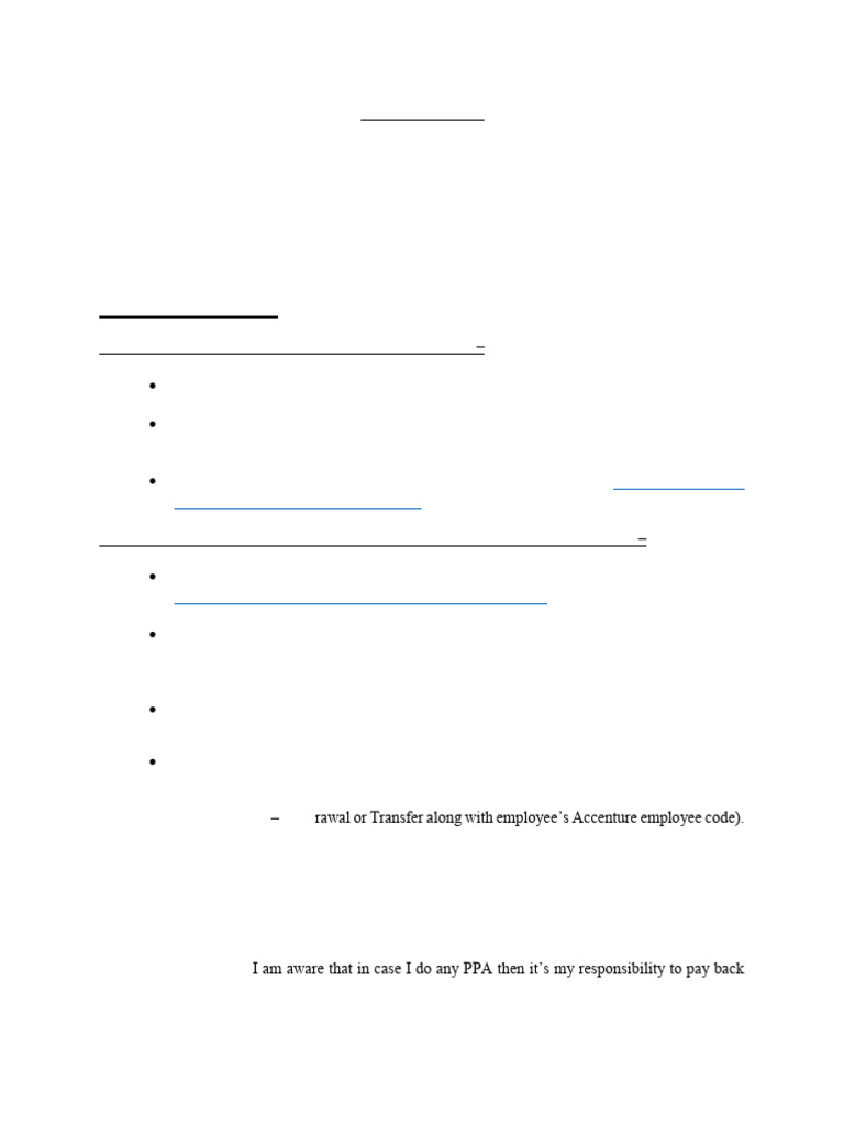 PPA Guidelines for Accenture Exiting Employees | PDF | Business