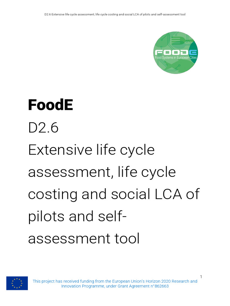 FoodE D2.6 FinalisedDocument | PDF | Life Cycle Assessment | Sustainability