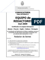 Convocatoria Red Act Ores CLE 2009-1