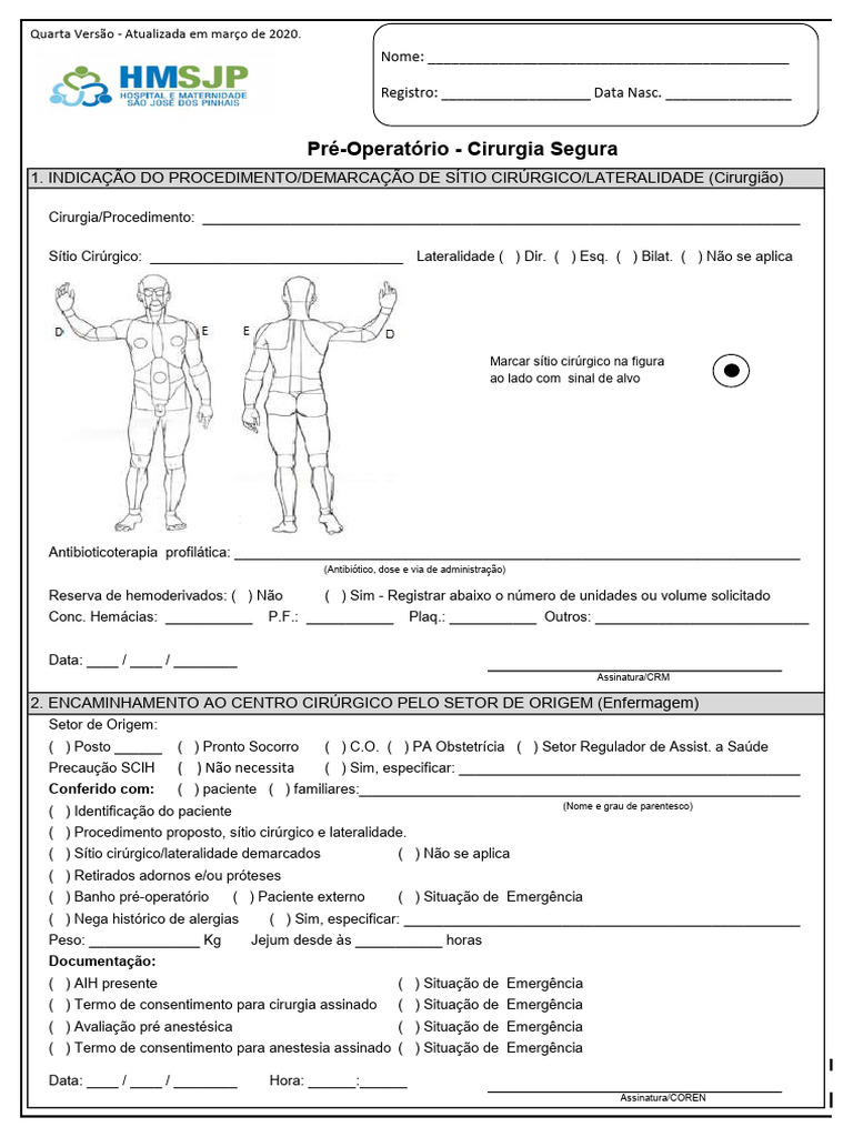 Pre Operatorio Cirurgia Segura 2021 Pdf