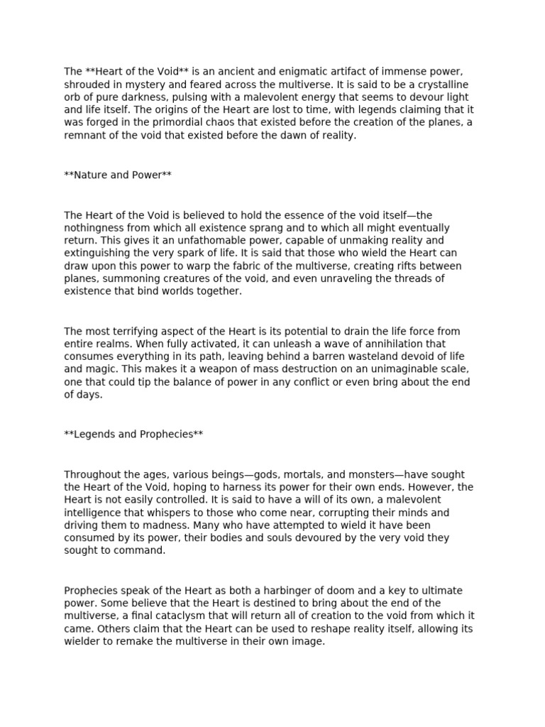 The Heart of The Void | PDF
