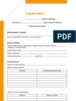 Sample Tender Evaluation Report Annex 20