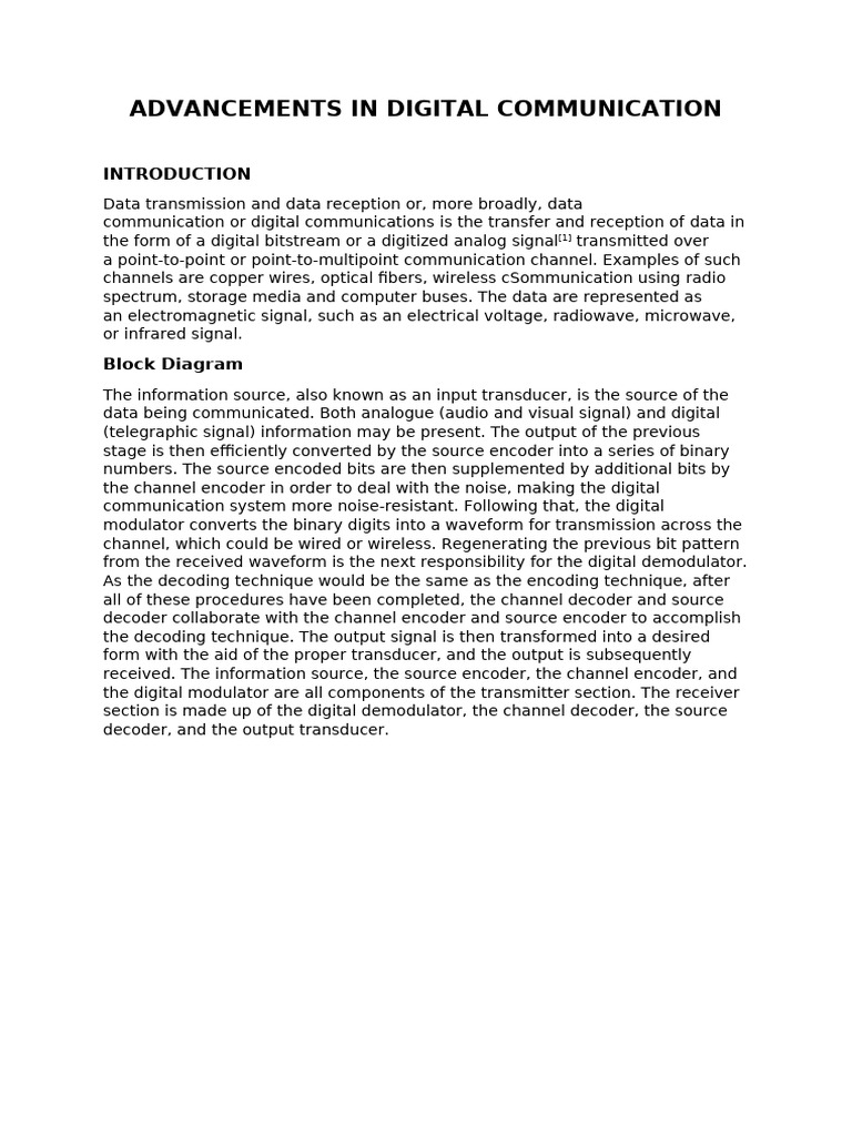 Advancements in Digital Communication | PDF
