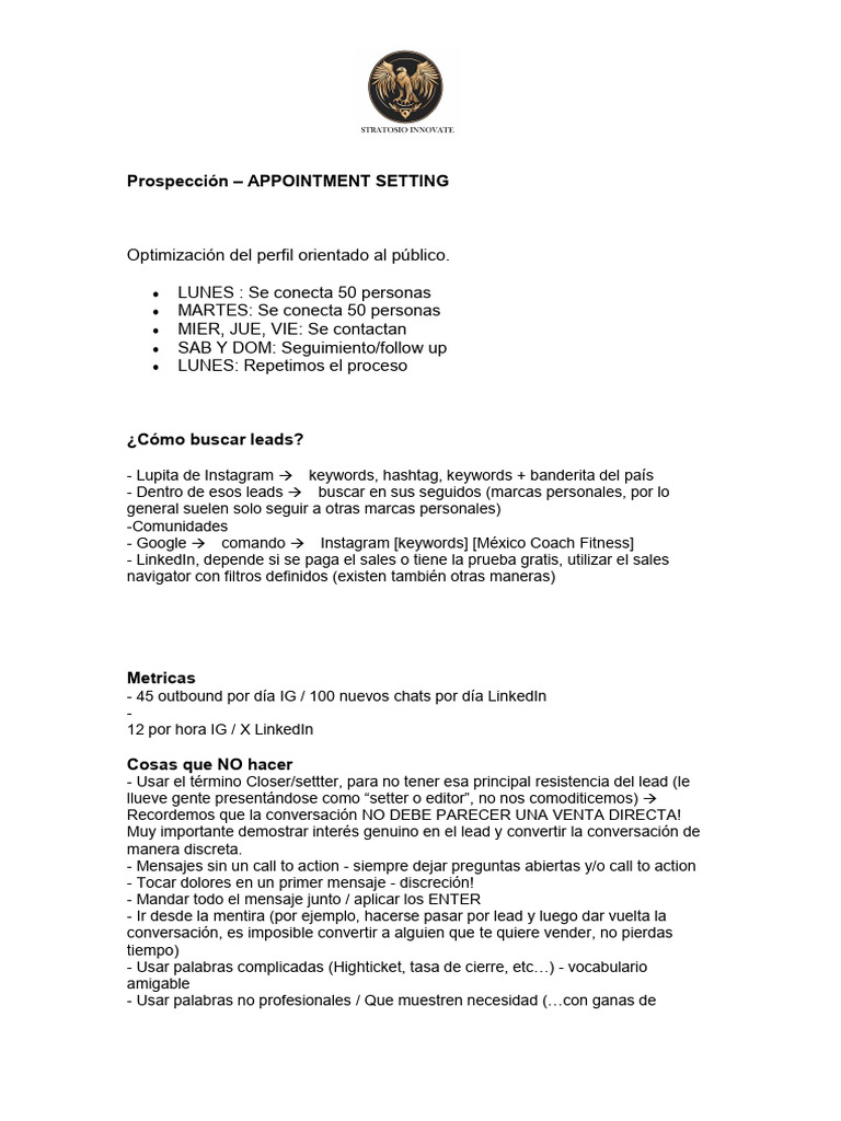 Prospecci n appointment setting pdf