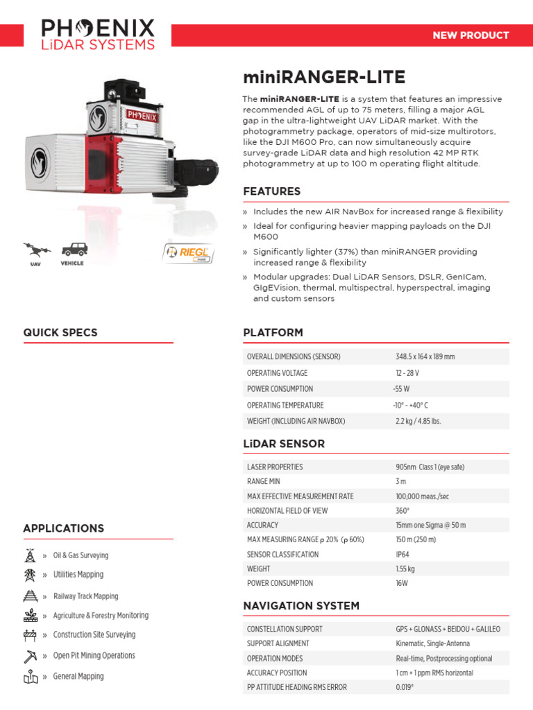 PLS miniRANGER LITE Spec Sheet - 011020 | PDF