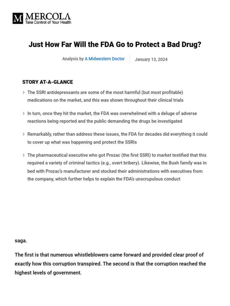 Ssri Antidepressants Fda PDF | PDF