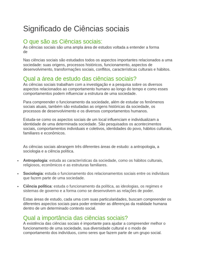 Ciências Sociais | PDF