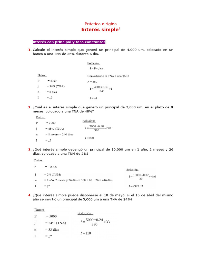 Interes Simple Rpta | PDF