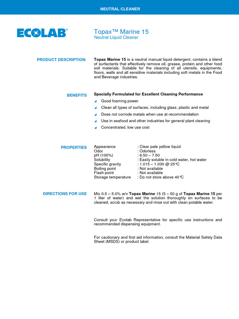 2011 FDA Eng - Catsheet - Topax Marine 15 | PDF