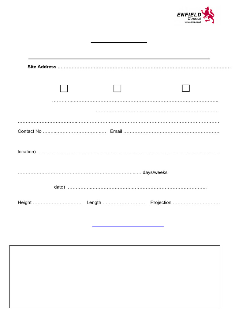 Scaffolding and Hoarding Application Form 2023 2024 Business and ...