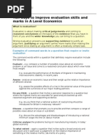 Ten Ways To Improve Your Evaluation Skills and Marks For A2 Economics