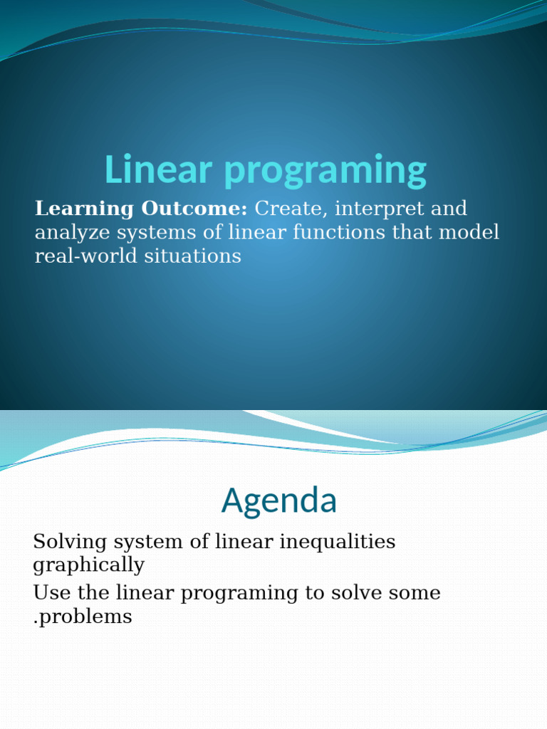 7 Linear Programing | PDF