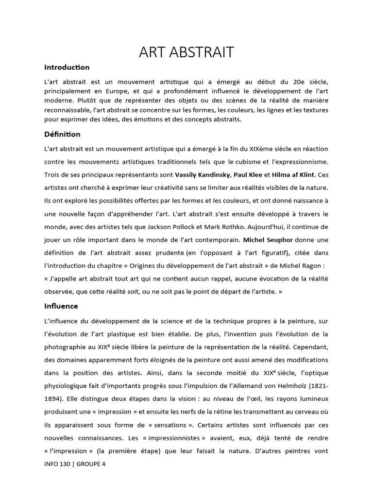 L'art Abstrait | PDF