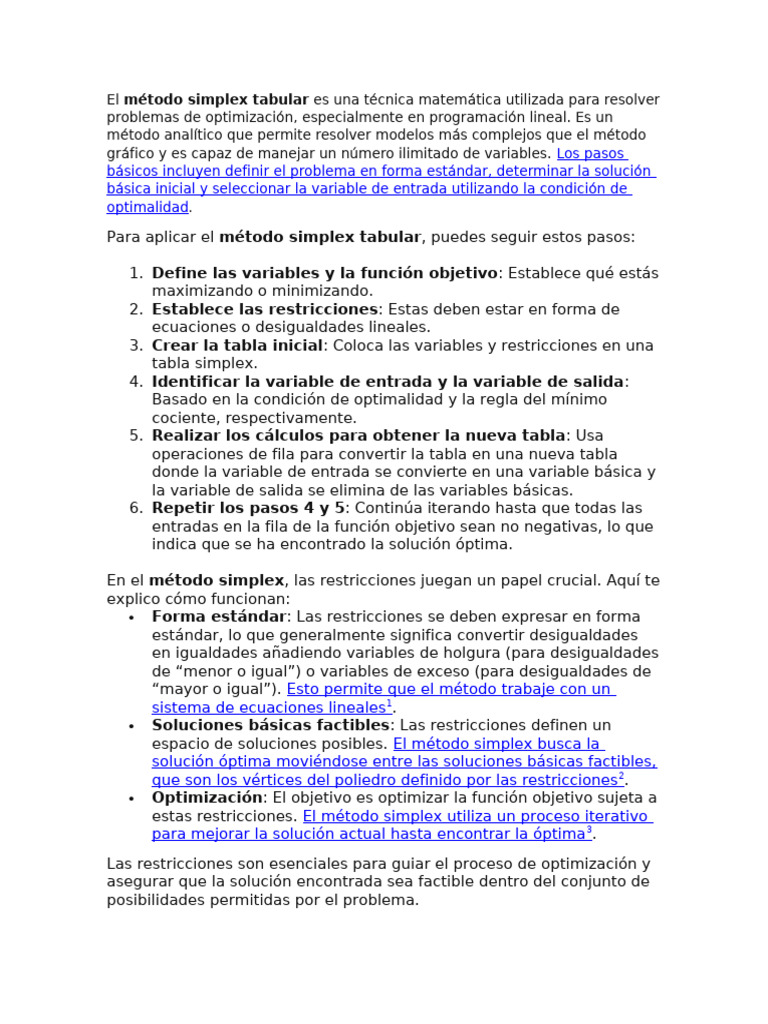 M todo simplex tabular pdf