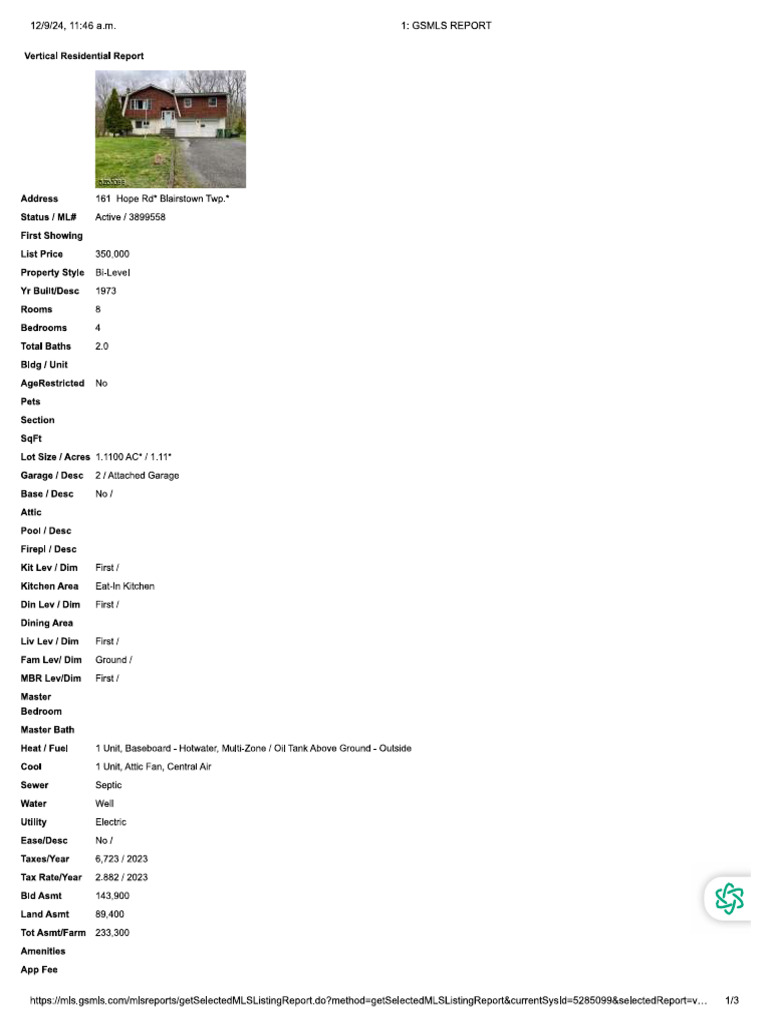 161 Hope RD Report PDF