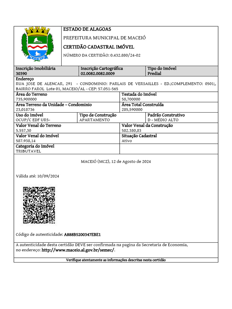 Certidao Cadastral Imovel Pdf