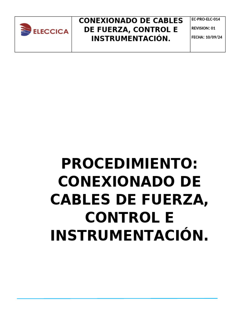 Conexión de Cables de Fuerza y Control | PDF | Aislador (Electricidad ...