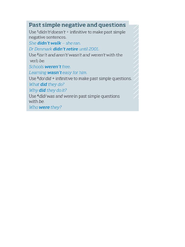 Past Simple Negative and Questions | PDF