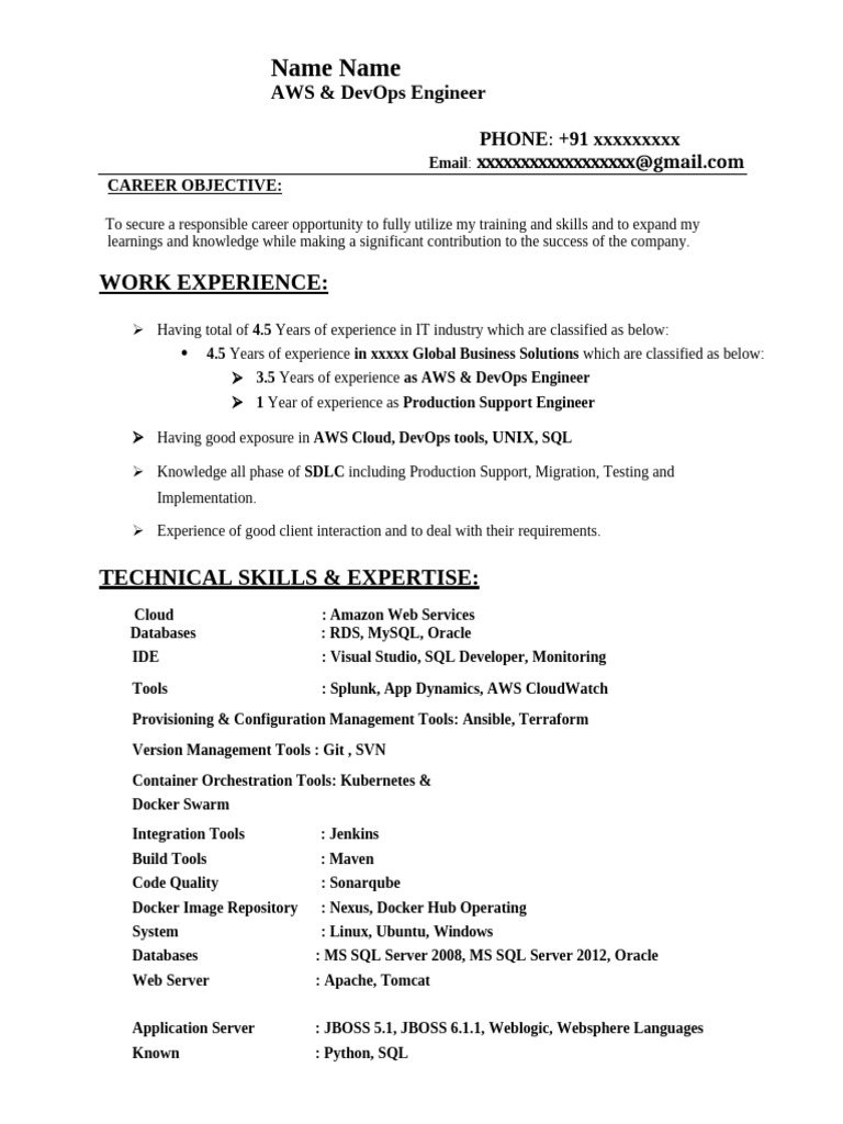 DevOps Resume 26 | PDF