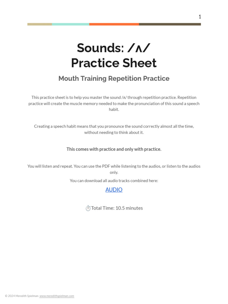 Sounds Practice Sheet | PDF