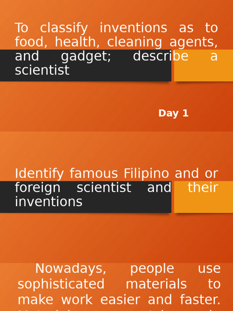 To Classify Inventions As To Food, Health, Cleaning Agents, and Gadget ...