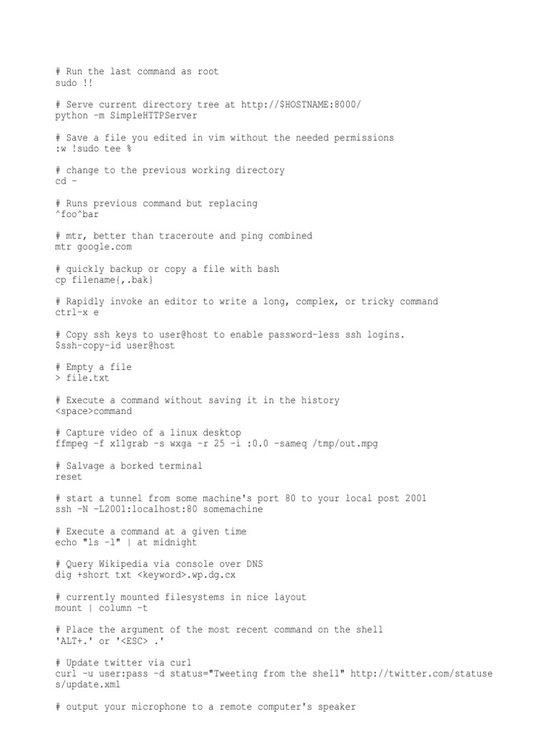 Commandlinefu All Computer File Command Line Interface