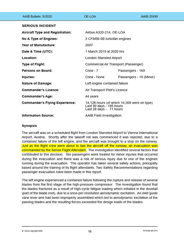 Left Engine Contained Failure & FA ACTIONS | PDF